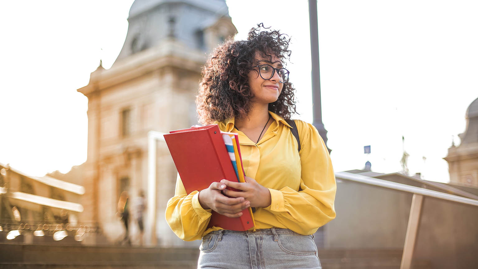 Female college student on campus